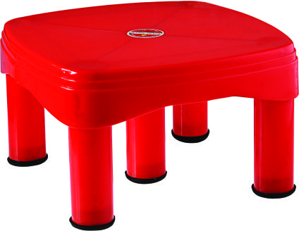 Strong lightweight stackable plastic stools with heavy-duty ribbed construction